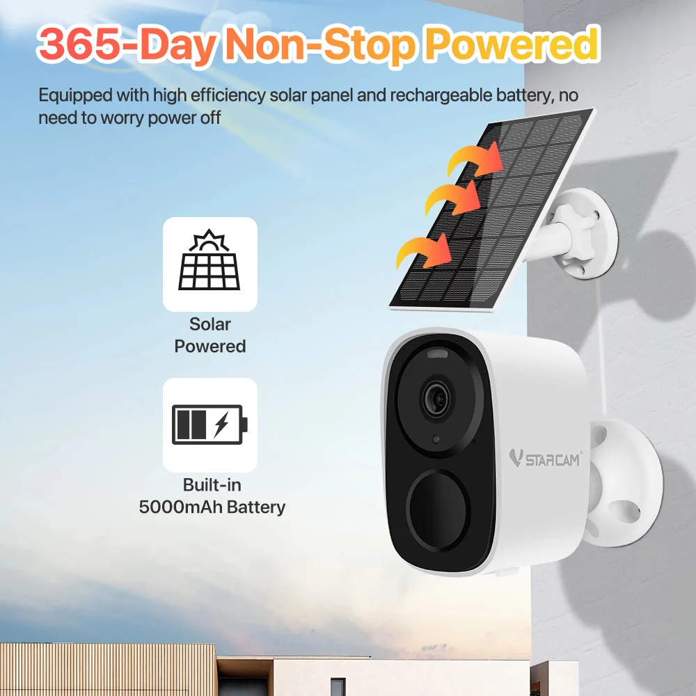 Vstarcam 2K Solar Security Cameras Wireless Outdoor Battery Powered Security Camera PIR Motion Alarm Cloud Storage Two Way Audio Vstarcam 2K Solar Security Cameras Wireless Outdoor Battery Powered Security Camera PIR Motion Alarm Cloud Storage Two Way Audio