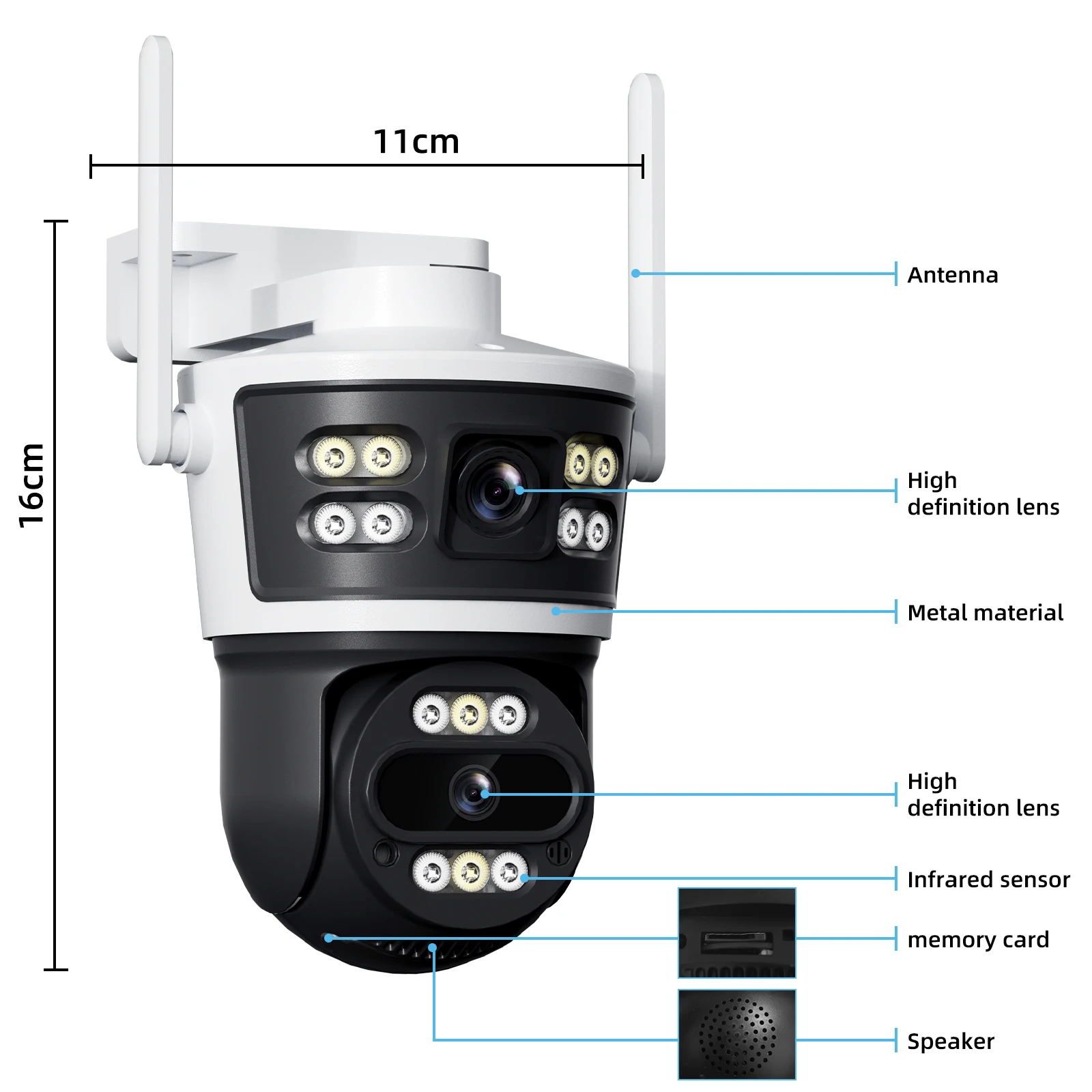 2Pcs Dual Lens WiFi Camera Smart Home Security PTZ IP Cameras 5MP Wireless Outdoor Dual Screens Auto Tracking Video Surveillance 2Pcs Dual Lens WiFi Camera Smart Home Security PTZ IP Cameras 5MP Wireless Outdoor Dual Screens Auto Tracking Video Surveillance