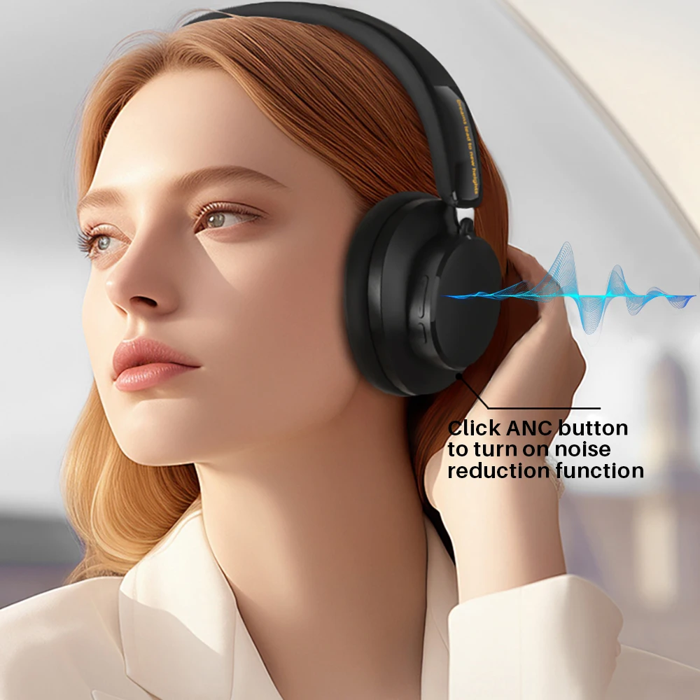 ANC Noise Cancelling Headphones Bluetooth 5.4 Earphone HIFI Stereo Headset 40mm Driver portable Over Ear Headphone 60H Time ANC Noise Cancelling Headphones Bluetooth 5.4 Earphone HIFI Stereo Headset 40mm Driver portable Over Ear Headphone 60H Time