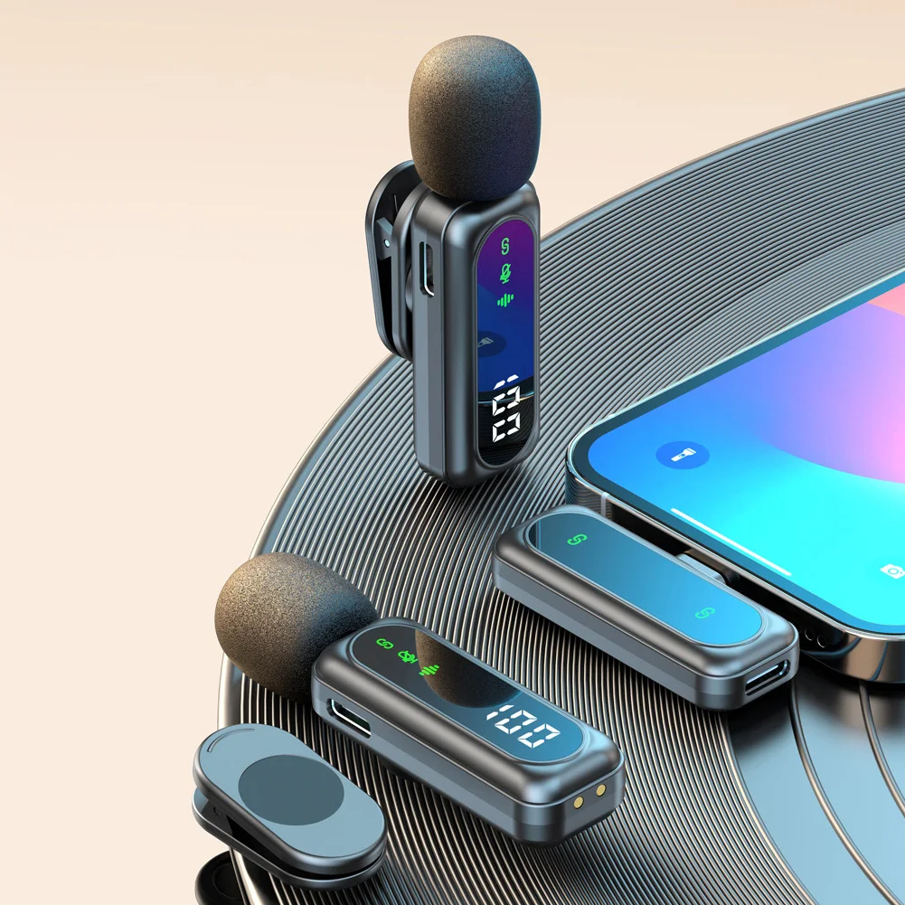 2 Pack Wireless Lavalier Microphone with Noise Cancellation Wireless Microphone Plug and Play Wireless Mic for IPhone/Android/PC 2 Pack Wireless Lavalier Microphone with Noise Cancellation Wireless Microphone Plug and Play Wireless Mic for IPhone/Android/PC