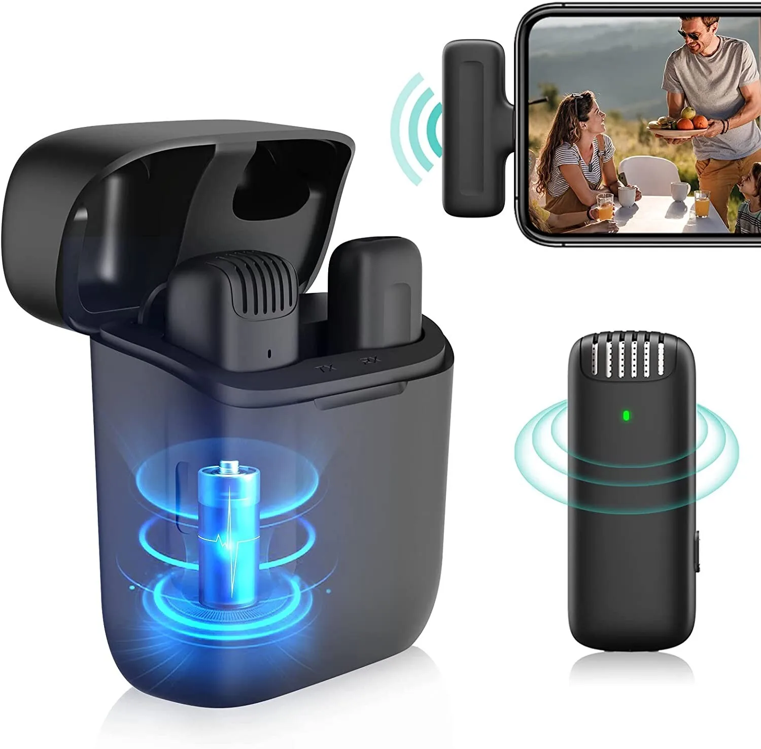 Wireless Lavalier Microphone For iPhone iPads Video Recording, Live Streaming US Wireless Lavalier Microphone For iPhone iPads Video Recording, Live Streaming US