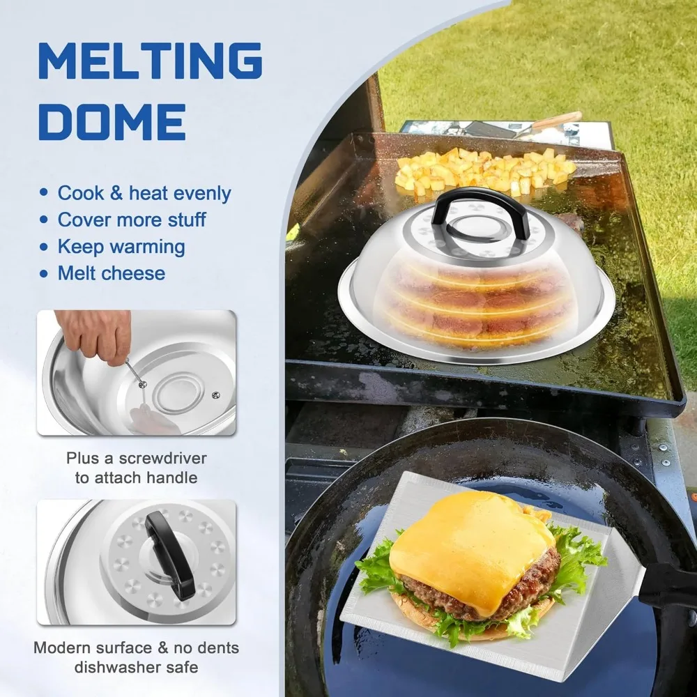 18PCS Griddle Accessories Kit, HaSteeL Stainless Steel Flat Top Grilling Tools Set with Enlarged Spatulas, Scraper Chopper, Melt 18PCS Griddle Accessories Kit, HaSteeL Stainless Steel Flat Top Grilling Tools Set with Enlarged Spatulas, Scraper Chopper, Melt