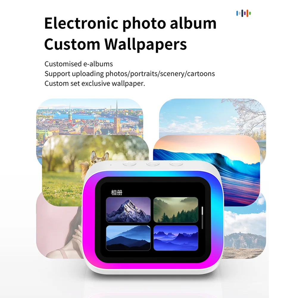 Smart Speaker Voice Assistant Portable BT Speaker Alarm Clock Home Speaker with RGB Lights for Home Smart Speaker Voice Assistant Portable BT Speaker Alarm Clock Home Speaker with RGB Lights for Home