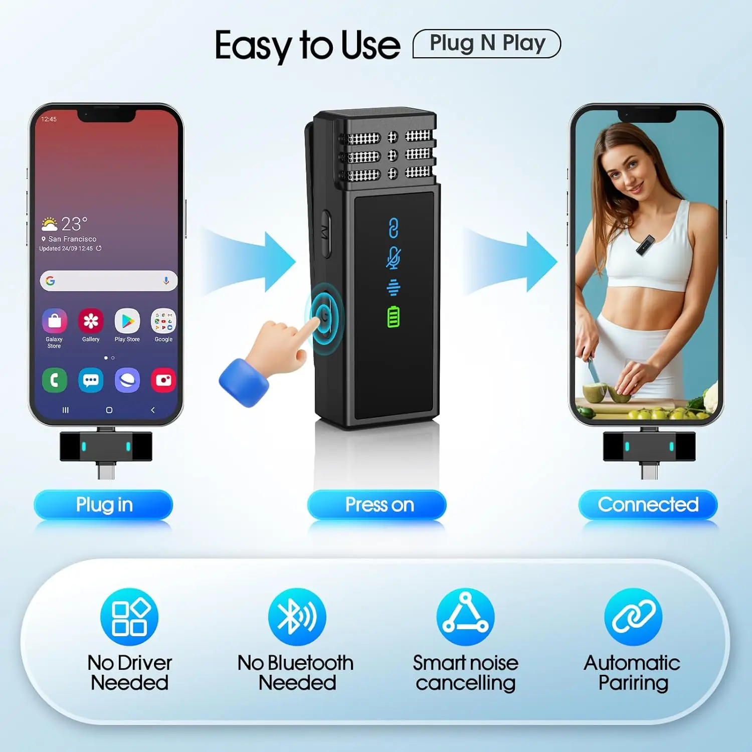 2 Pack Wireless Lavalier Mic for iPhone iPad Android, Noise-Canceling Mini Clip-On Mic with Charging Case, 7H Battery, Ideal 2 Pack Wireless Lavalier Mic for iPhone iPad Android, Noise-Canceling Mini Clip-On Mic with Charging Case, 7H Battery, Ideal