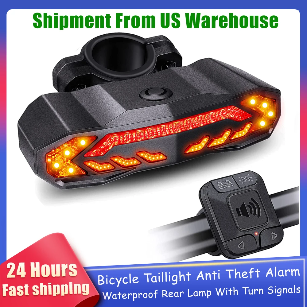 Elecpow Smart Bike Taillight Bike Anti Theft Alarm Horn With Remote Rechargeable Waterproof Bicycle Rear Lamp With Turn Signals Elecpow Smart Bike Taillight Bike Anti Theft Alarm Horn With Remote Rechargeable Waterproof Bicycle Rear Lamp With Turn Signals