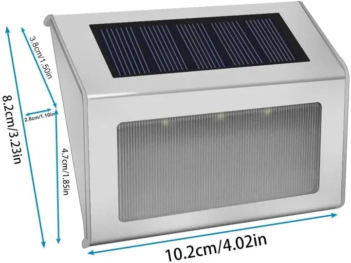Lightess Solar Lights for Steps Deck Solar Stair Light Outdoor Waterproof Stainless Steel LED Fence Light for Garden Pathway Lightess Solar Lights for Steps Deck Solar Stair Light Outdoor Waterproof Stainless Steel LED Fence Light for Garden Pathway