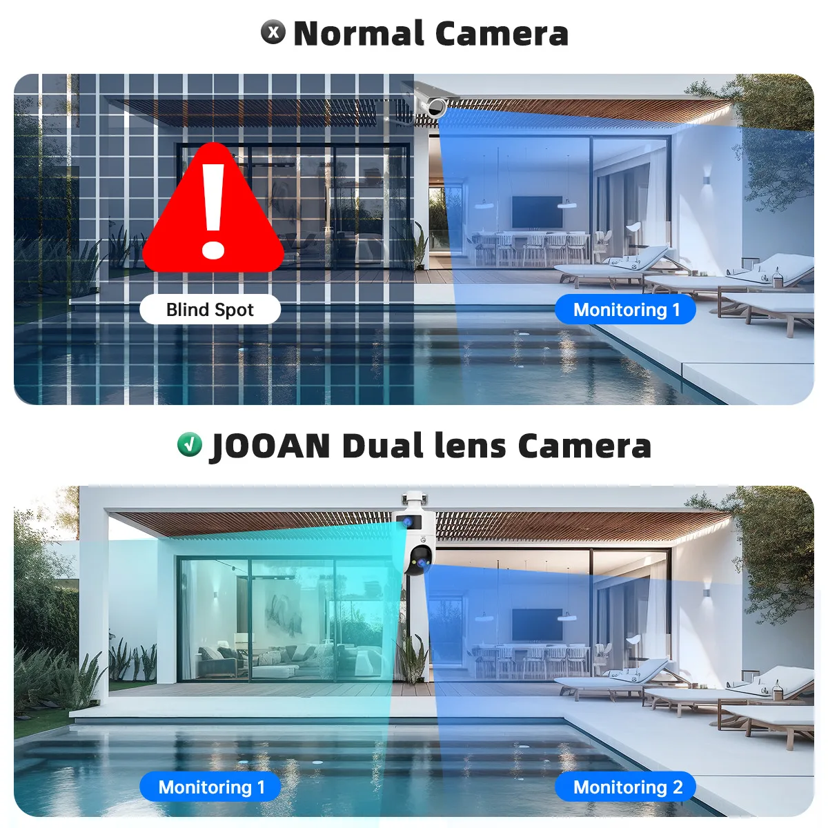 JOOAN 4K 6MP HD PTZ Camera Outdoor Dual Lens Dual Screen AI Tracking 5G WIFI IP Camera Security CCTV Video Surveillance Cameras JOOAN 4K 6MP HD PTZ Camera Outdoor Dual Lens Dual Screen AI Tracking 5G WIFI IP Camera Security CCTV Video Surveillance Cameras