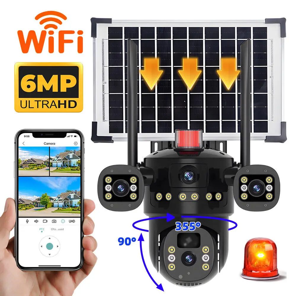 6MP 2.4G WIFI Security Camera HD Outdoor Surveillance Camera 360 Degree Auto Tracking Night Vision Dual Lens Voice Intercom 6MP 2.4G WIFI Security Camera HD Outdoor Surveillance Camera 360 Degree Auto Tracking Night Vision Dual Lens Voice Intercom