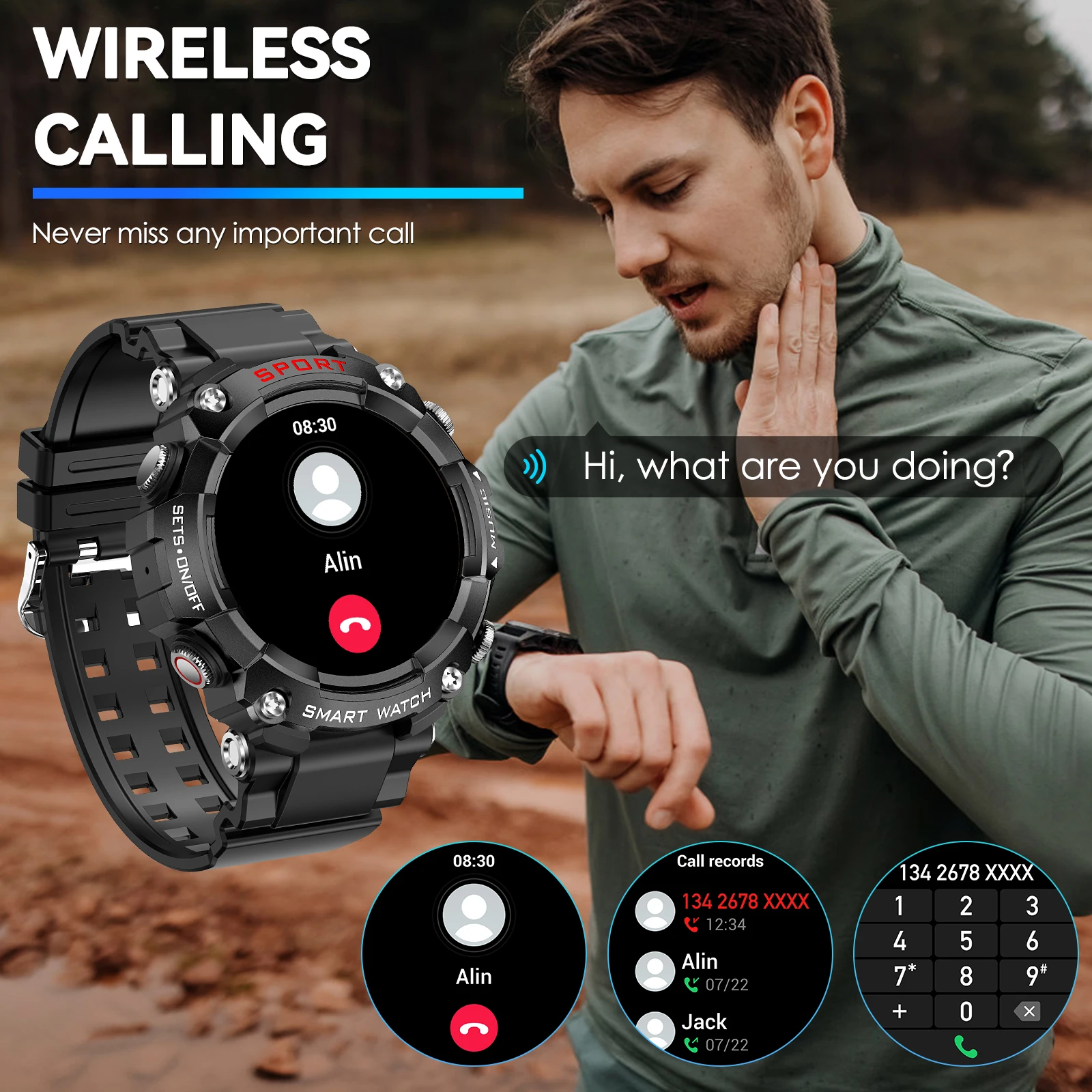 LaNikar Smart Watch AMOLED Display With In-Ear Bluetooth Headset Heart Rate Blood Pressure Oxygen Saturation Monitoring HD Audio LaNikar Smart Watch AMOLED Display With In-Ear Bluetooth Headset Heart Rate Blood Pressure Oxygen Saturation Monitoring HD Audio