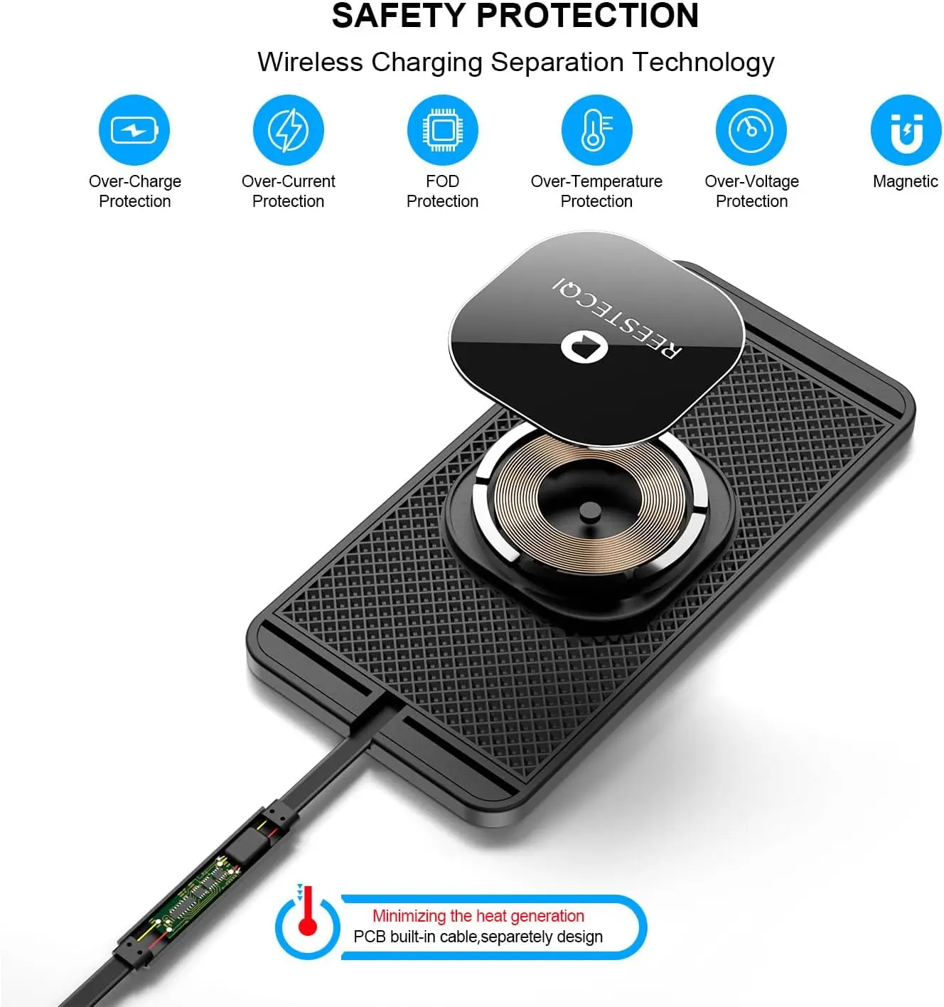 Magnetic Wireless Car Charger 15W for iPhone 17/16/15/14/13/12 & AirPods, Non-Slip Type C, 40W Charger, 30CM Cable Magnetic Wireless Car Charger 15W for iPhone 17/16/15/14/13/12 & AirPods, Non-Slip Type C, 40W Charger, 30CM Cable